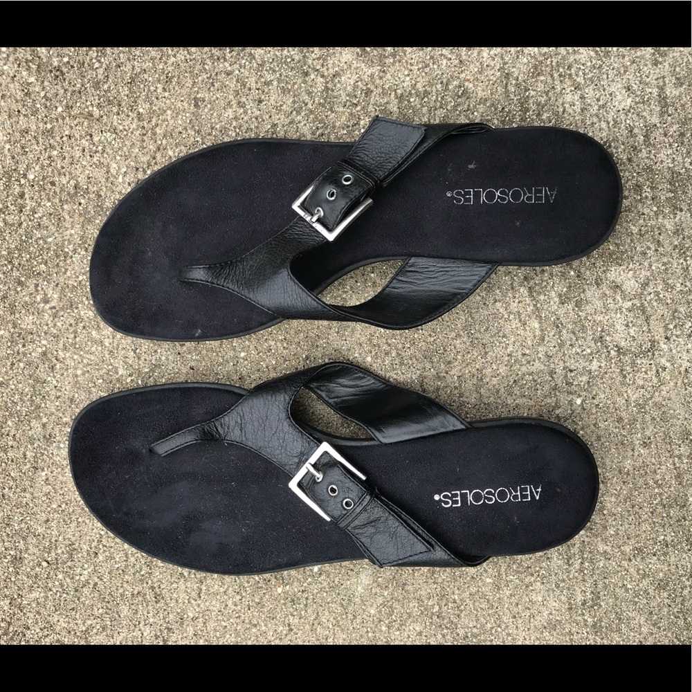 Aerosoles Leather Buckle FLIP Flops
